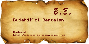 Budaházi Bertalan névjegykártya
